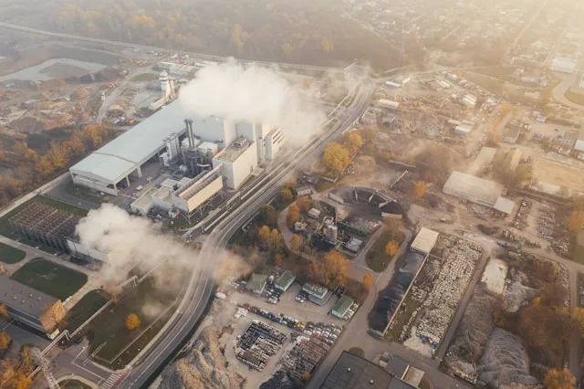 Factory with emissions