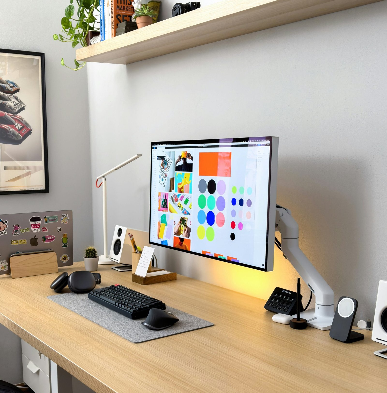 workstation with computer